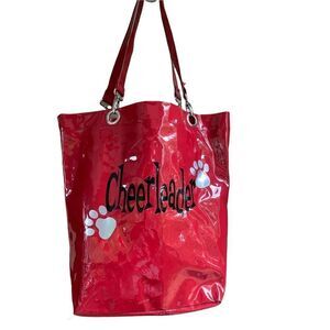 Cheerleader Red patent shiny tote bag